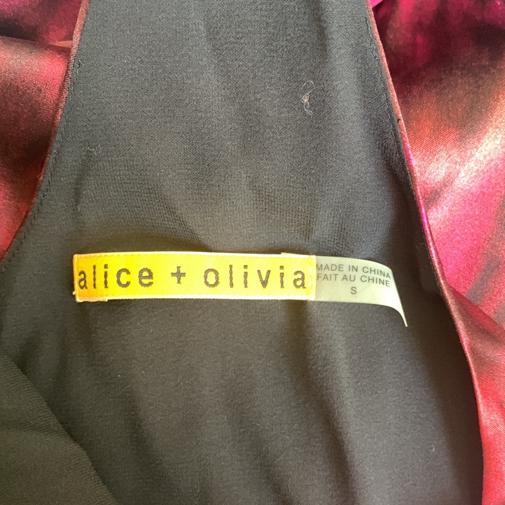 ALICE + OLIVIA Pink Multi Silk Mini Dress Size small - Picture 7 of 9